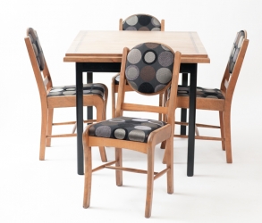Table avec rallonge intégrée amovible + 4 chaises début 1940