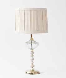 Lampe en verre et laiton de style colonial 1970