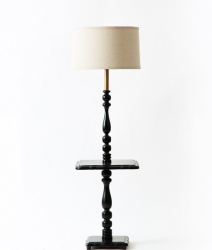 Lampe torchère noire de style colonial 1970