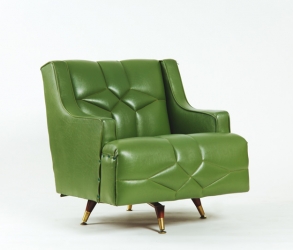 Fauteuil vert berçant et pivotant vintage 1960