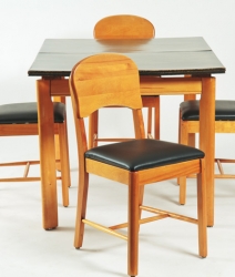 Table avec rallonge intégrée amovible + 4 chaises 1945