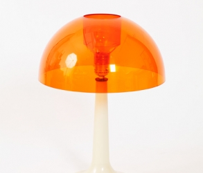 Lampe orange en plastique vintage 1970